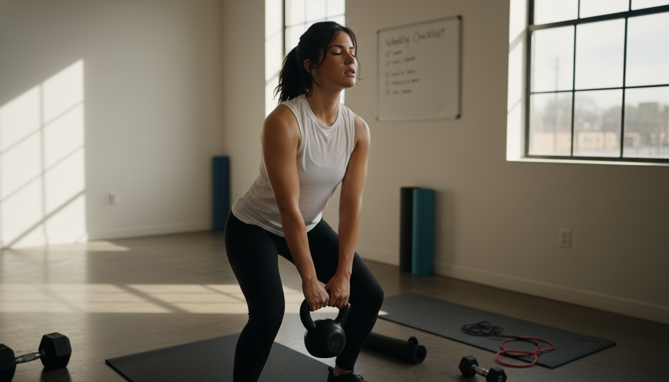 Cardio + Strength Weekly Checklist for Fat Loss & Muscle