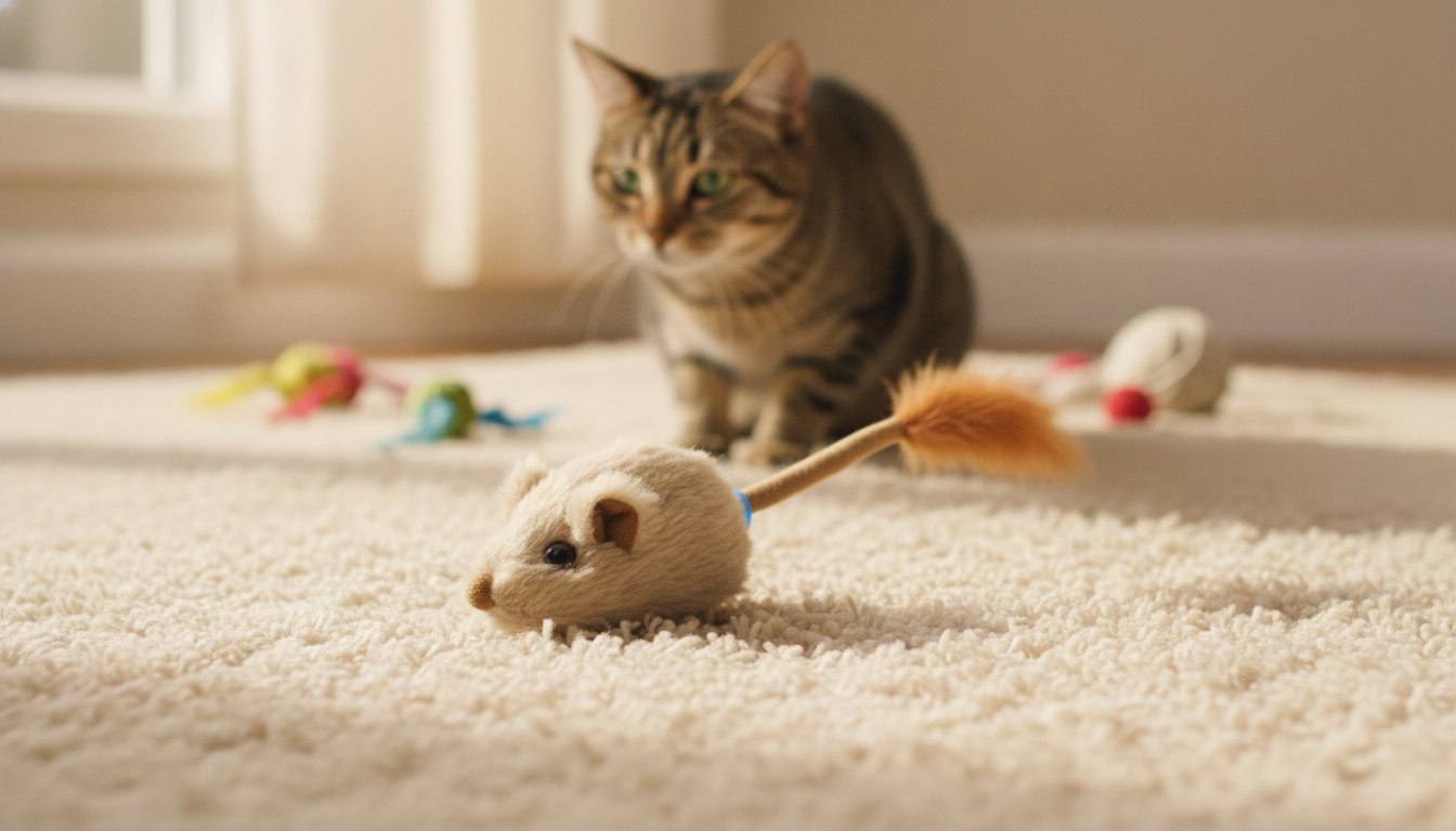 Rechargeable Moving Mouse Cat Toy: Sound + Wag Tail