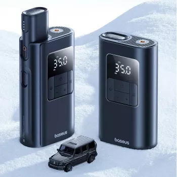 2-in-1 Car Air Compressor: Power Bank + Flashlight