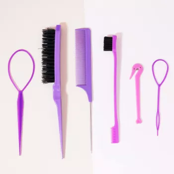 6-Piece Comb Kit for Detangling, Parting & Styling
